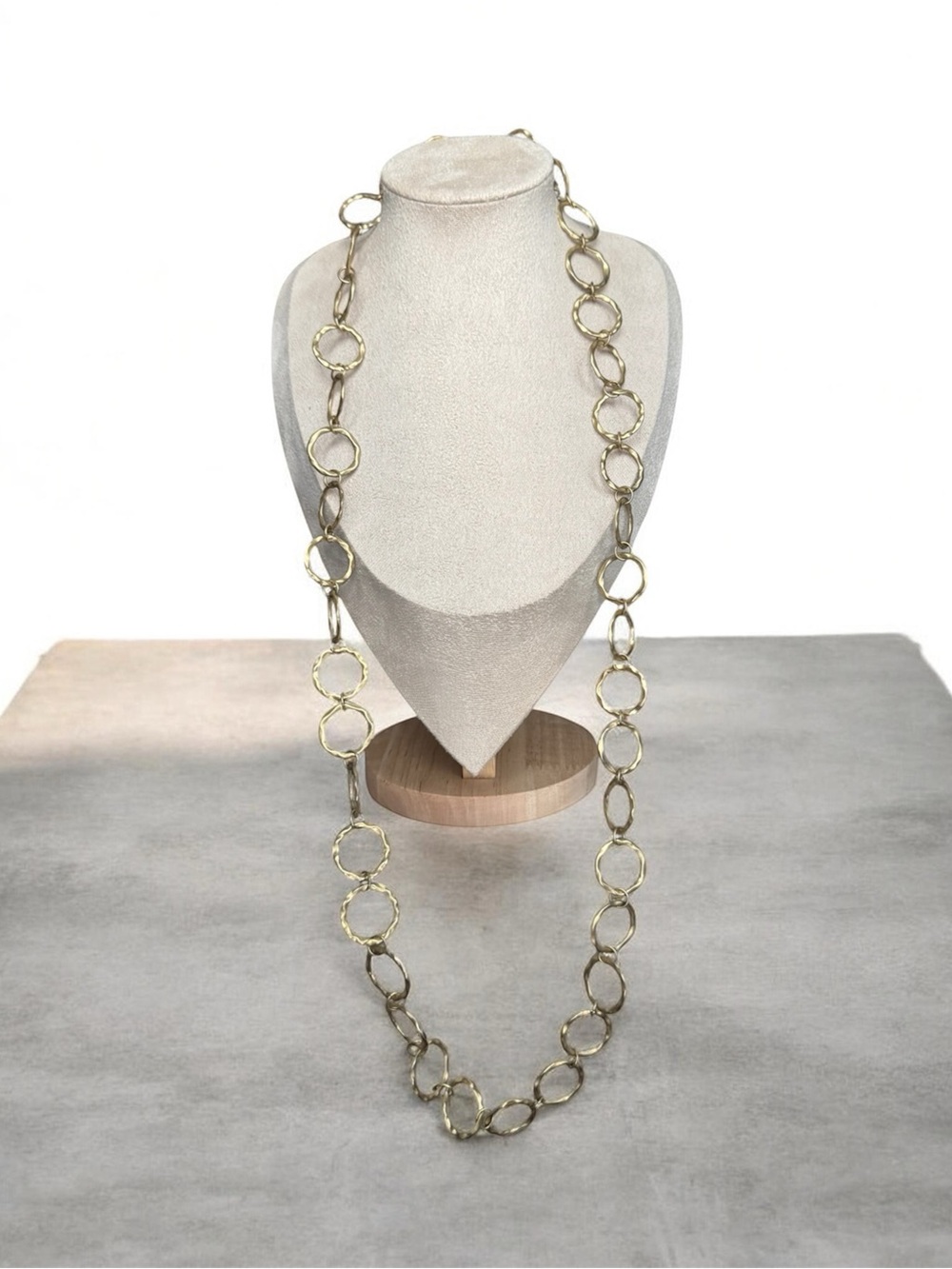 Long Open Link Chain Necklace - Gold Tone